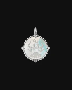 Chains, Charms & Accessories^Paspaley Scorpio Coin Charm | Mother of Pearl, Diamonds, and White Gold WhiteGold