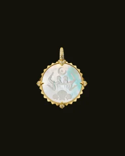 Chains, Charms & Accessories^Paspaley Scorpio Coin Charm | Mother of Pearl, Diamonds, and Yellow Gold YellowGold