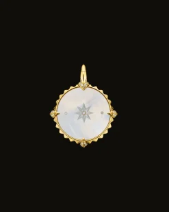 Chains, Charms & Accessories^Paspaley Scorpio Coin Charm | Mother of Pearl, Diamonds, and Yellow Gold YellowGold