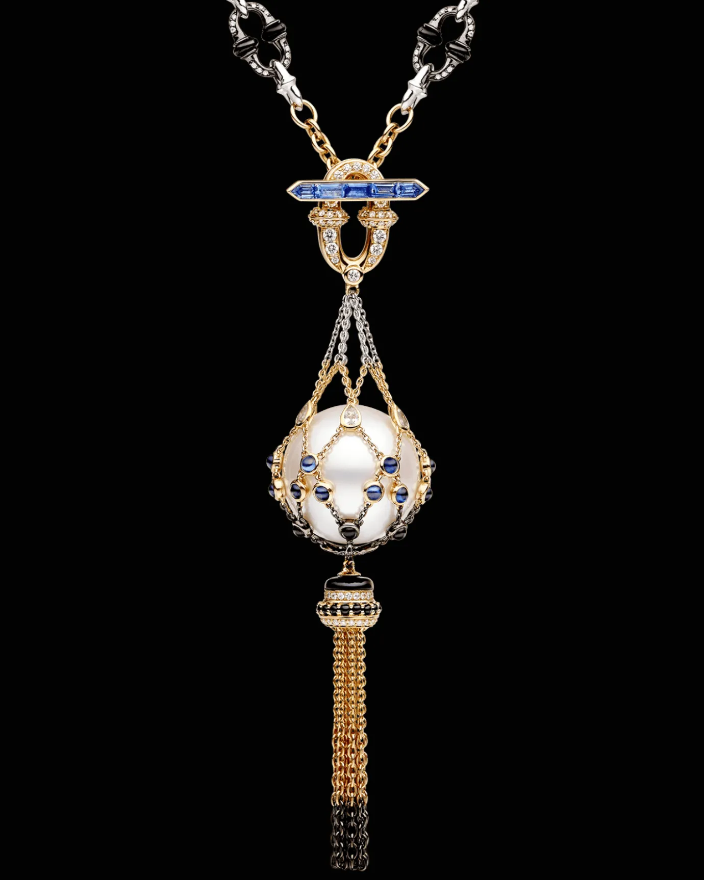 Necklaces & Pendants^Paspaley Tassel Anchored Lavalier Pearl Necklace | 18mm Round Pearl, Gemstones and Mixed Metals Multi