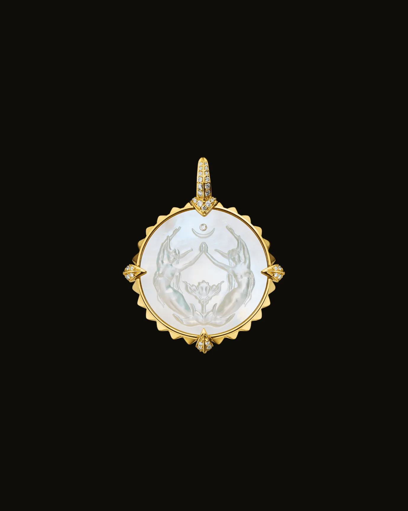 Chains, Charms & Accessories^Paspaley Taurus Coin Charm | Mother of Pearl, Diamonds, and Yellow Gold YellowGold