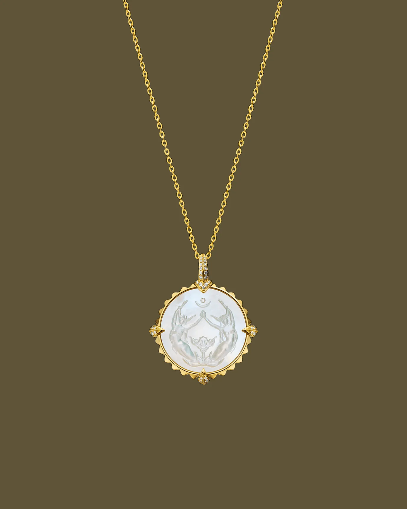 Chains, Charms & Accessories^Paspaley Taurus Coin Charm | Mother of Pearl, Diamonds, and Yellow Gold YellowGold