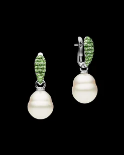 Earrings & Studs^Paspaley Tsavorite Touchstone Pearls My Way Earrings | 12mm Circle Pearls, Tsavorites and White Gold WhiteGold