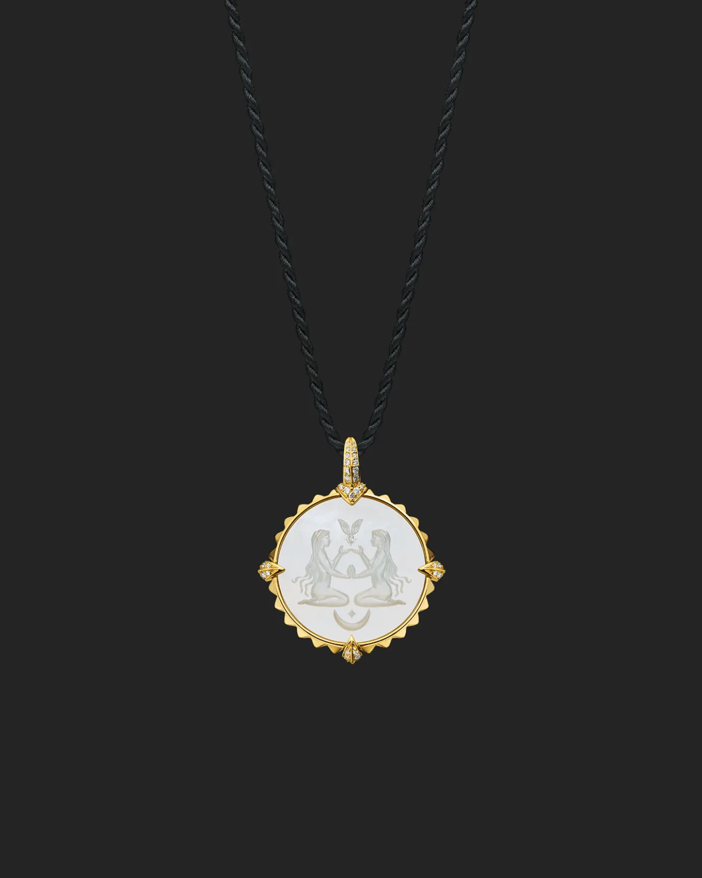 Chains, Charms & Accessories^Paspaley Virgo Coin Charm | Mother of Pearl, Diamonds, and Yellow Gold YellowGold
