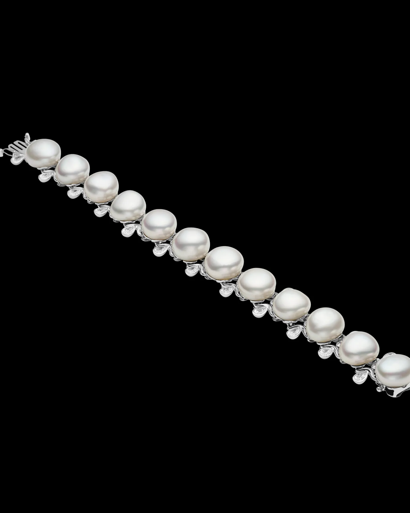 Bracelets^Paspaley Wave Pearl Bracelet | 13mm Keshi Baroque Pearls, and Platinum