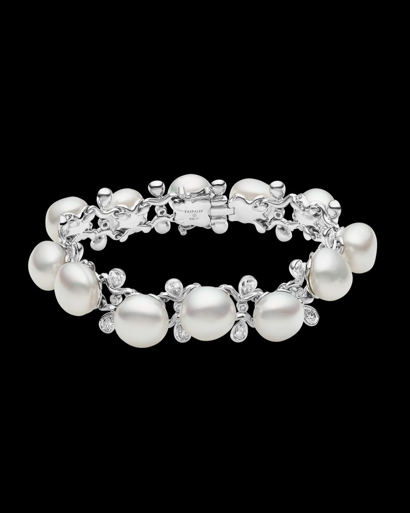 Bracelets^Paspaley Wave Pearl Bracelet | 13mm Keshi Baroque Pearls, and Platinum