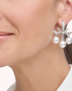 Earrings & Studs^Paspaley Wildflower Chandelier Pearl Earrings | 10mm Round Pearls, Diamonds, and White Gold WhiteGold