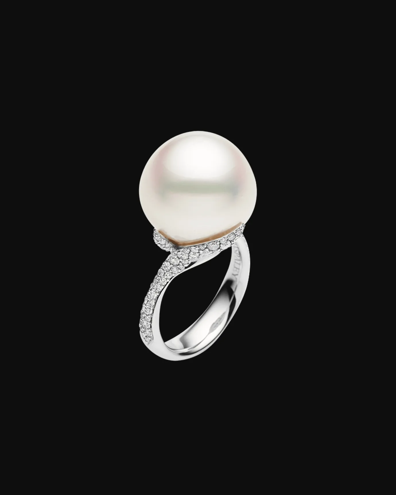 Rings^Paspaley Wildflower Petal Pearl Ring | 15mm Button Pearl, Diamonds, and White Gold WhiteGold