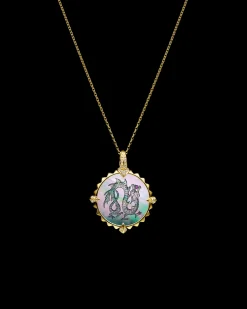 Chains, Charms & Accessories^Paspaley Year of The Dragon Coin Charm | Black Mother of Pearl, Ruby, and Yellow Gold YellowGold